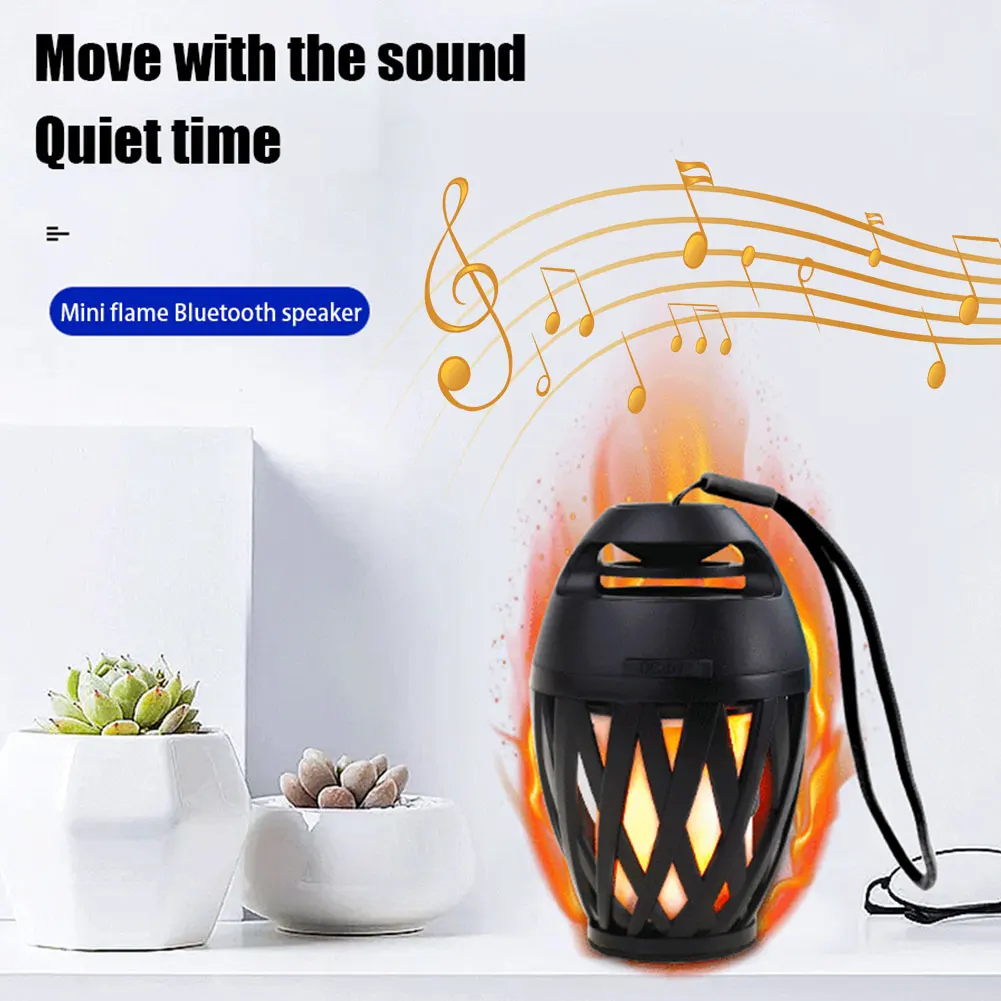 

Night Light HiFi Stereo Camping Bluetooth Speaker LED Flame HD Audio Music Mini Waterproof Indoor Outdoor Wireless Portable