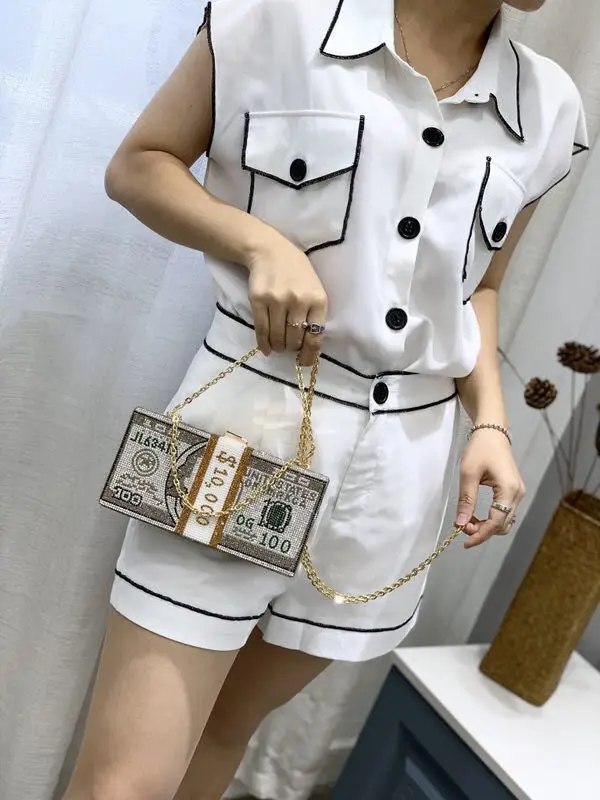 

New crystal Money USD bags Dollar Design Luxury Diamond Evening Bags Party Purse Clutch Bags