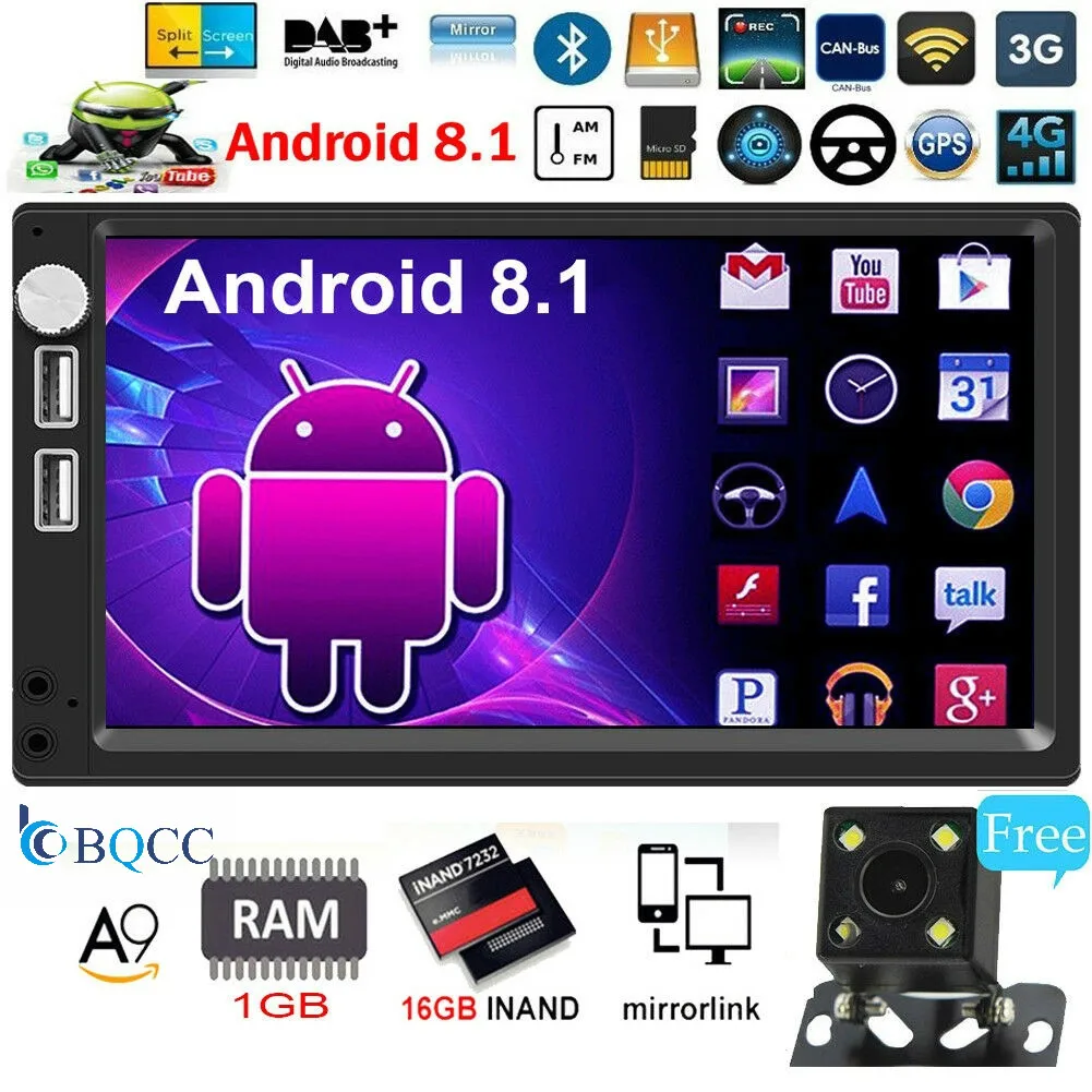 Автомагнитола на Android 8 1 с четырёхъядерным процессором 7 &quot 2DIN GPS Navi Wi Fi