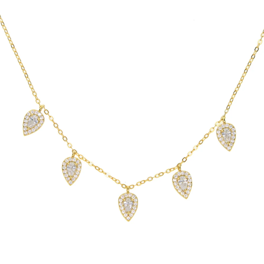 Новинка ожерелье Collares Collier сверкающее блестящее микро Cz слеза капли капельные