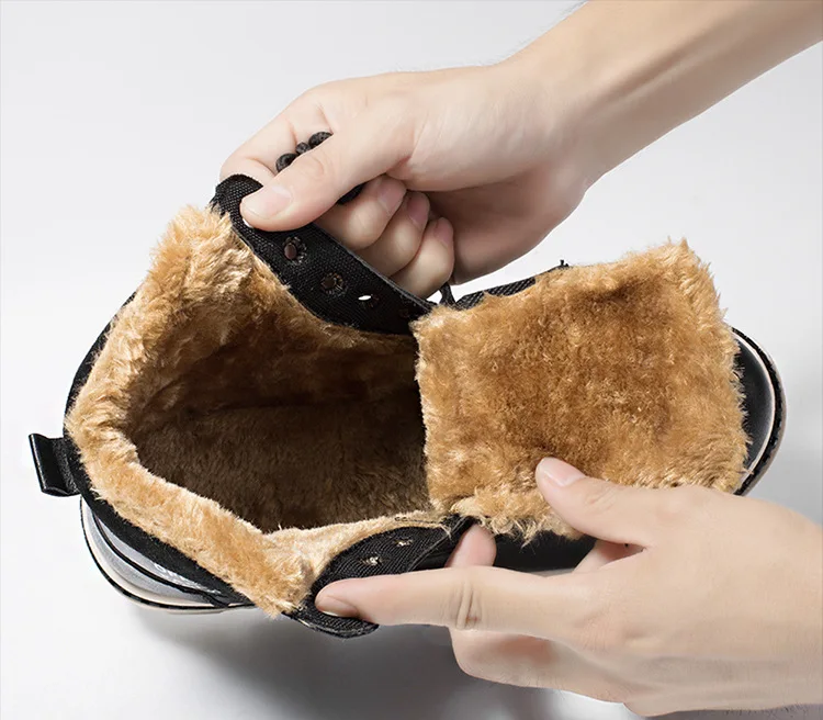 Зимние ботинки мужская теплая флисовая кожаная обувь на меху высокие зимние ботинки на шнуровке обувь хлопковая нескользящая обувь в стиле ретро