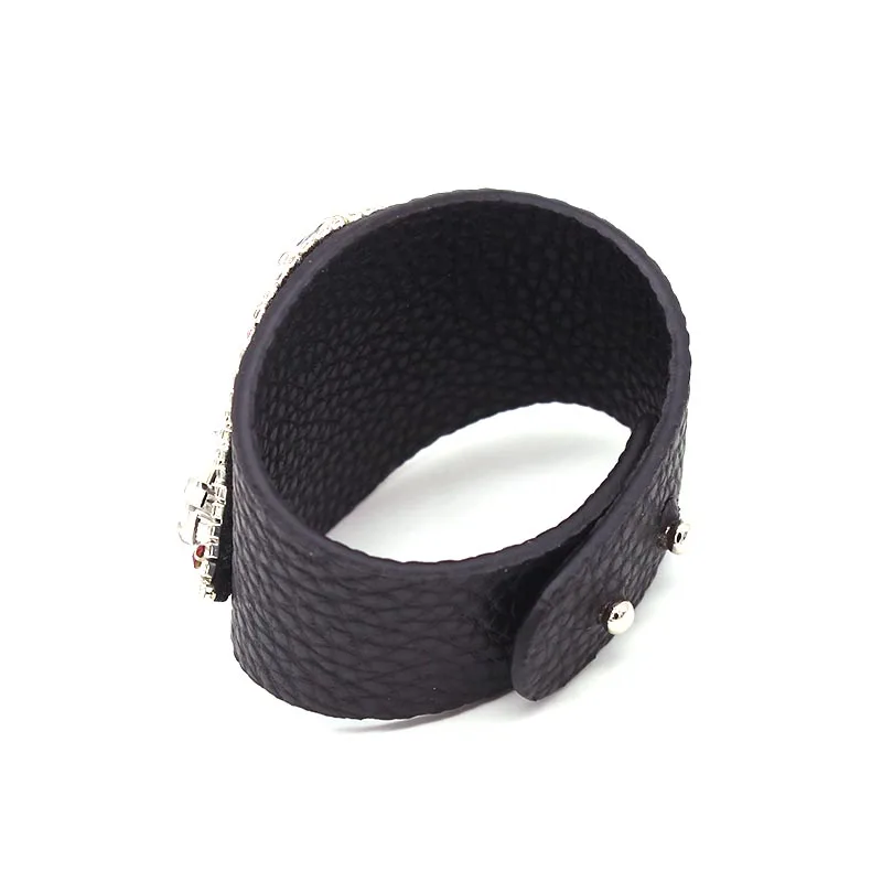 Женский кожаный браслет с кристаллами D & Европейский Модный Браслет манжета