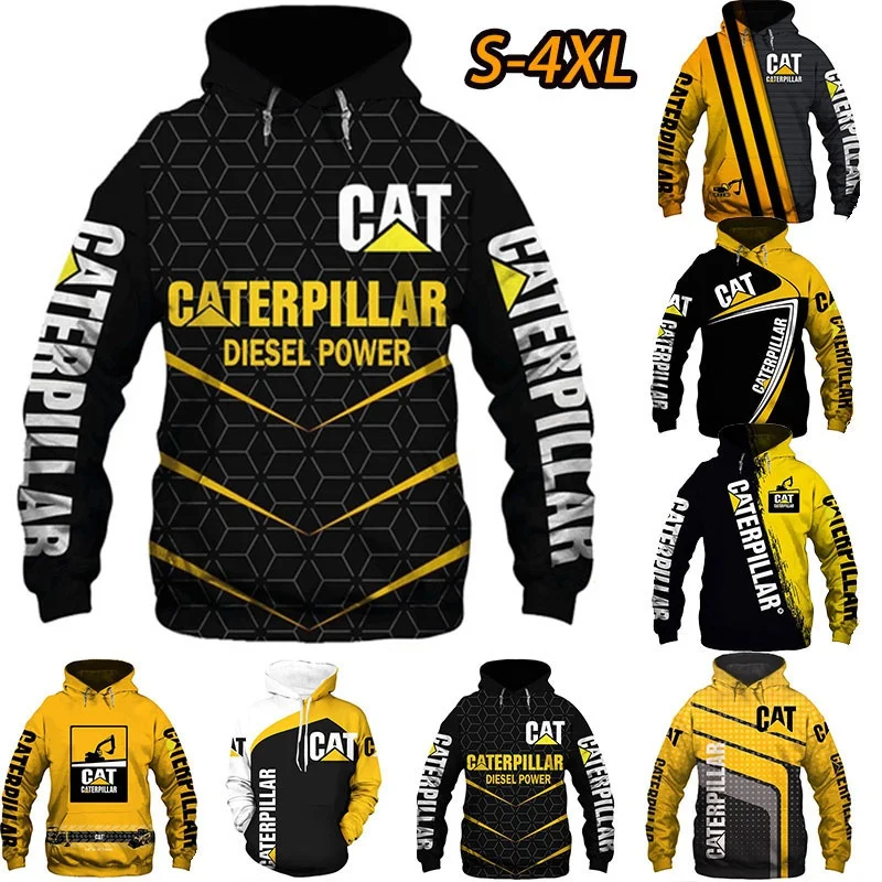 

Худи Caterpillar, свитшот, свитер, рубашка, кошка, строительное снаряжение, грудь