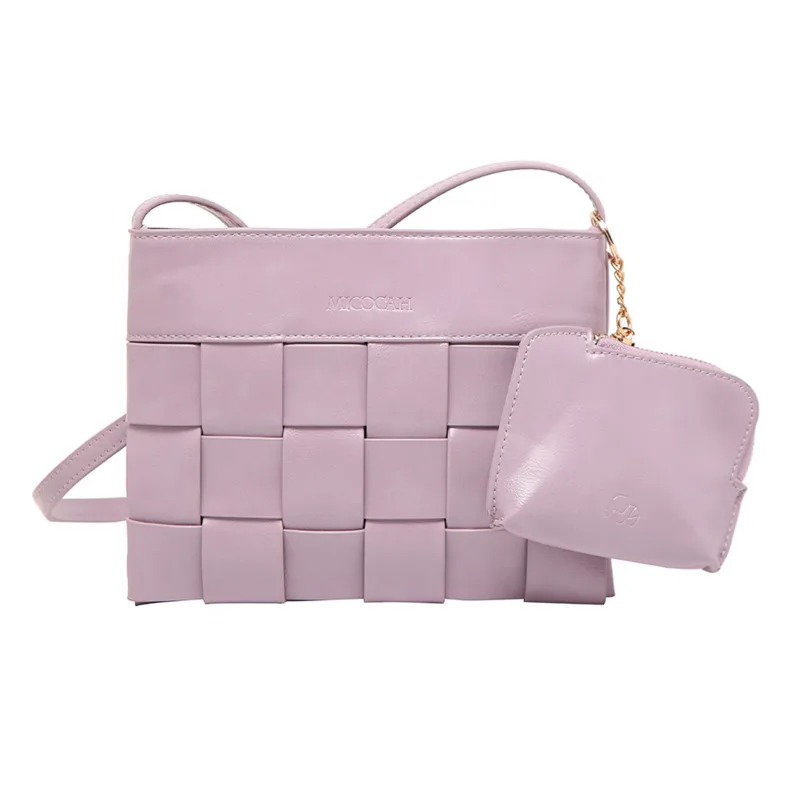 

2020 New Fashion Woven Small Square Bag For Women's Single Shoulder Crossbody Simple Leather Package Coin Purse D705