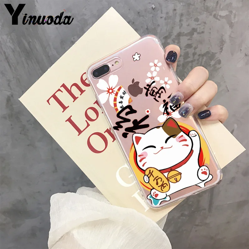 Модный японский чехол для телефона Yinuoda Koi Fish Cherry Blossom Lucky Cat Apple iPhone 8 7 6 6S Plus X XS max 5 5S