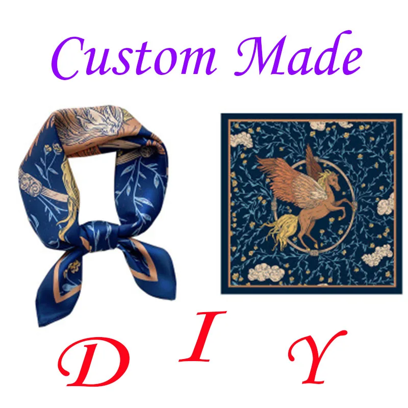 

2021 new luxury brand rayon classic letters zodiac ox pattern scarf female headband bag accessories small bow WJ20067AC