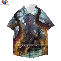sonspee new video game 3d printing dragon fighter hawaiian shirt mens summer casual t shirt mens and womens loose oversized t