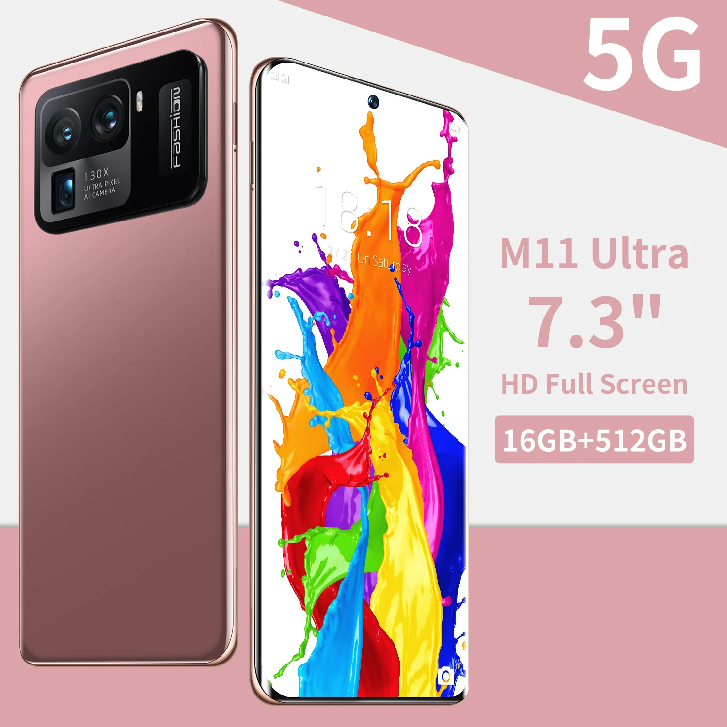 

2021 New M11 Ultra 7.3 Inch 16GB+512GB 5G Network Fingerprint Face ID 6800mAh Smart Phone 48+64MP Dual SIM+Micro SD Cellphones