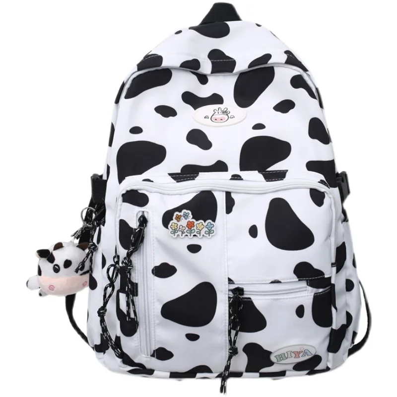 

Mori Girl Cow Pattern Backpack Women Men Cute Shoulder School Bags Female Harajuku School Student Laptop Backpacks Ladies