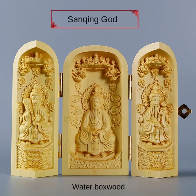 

Sacred holy Talisman # home efficacious Protection FENG SHUI Taoism senior Taoist priest Sculpture Wood carving ART statue
