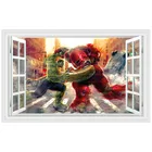 Настенные виниловые 3d-наклейки с изображением сумасшедшего Халка Тора, детских любимых героев аниме, плакатов, мультяшных бойцов, 90*60 см