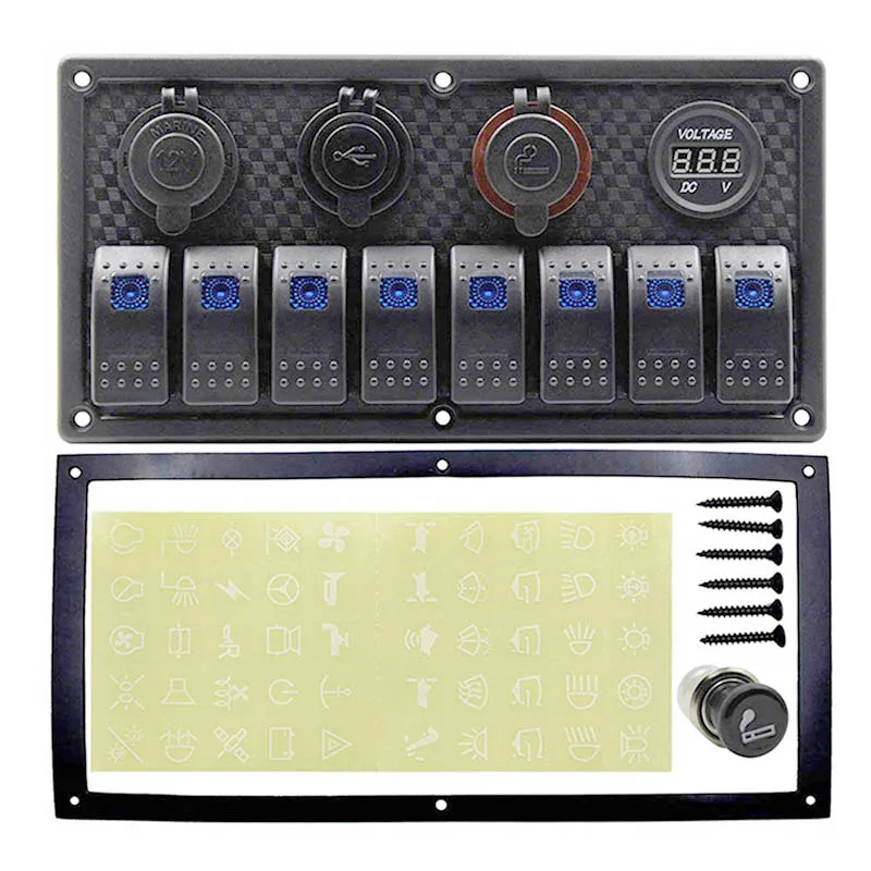 Кулисный переключатель для лодки и автомобиля 12 В ~ 24 со светодиодсветильник