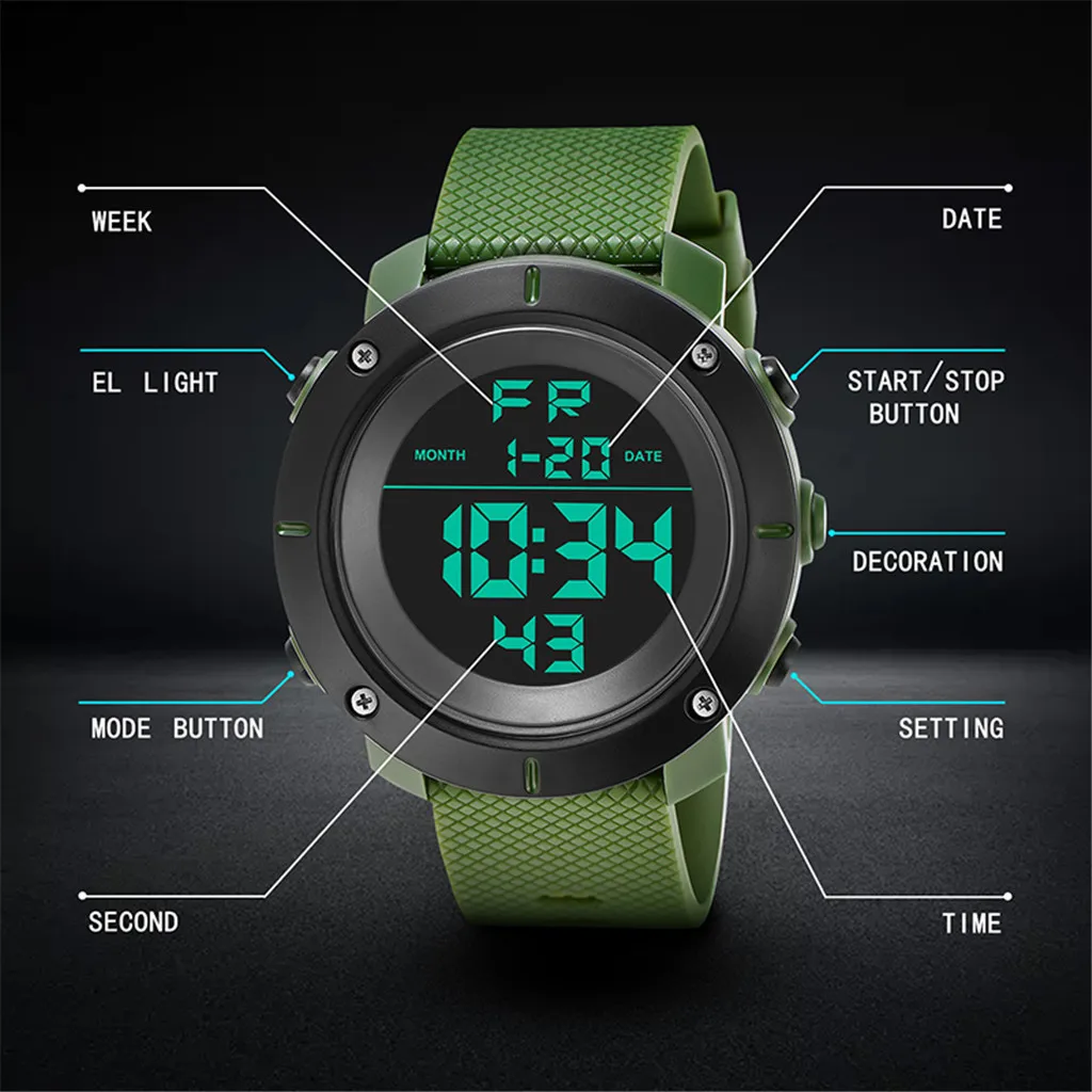 KAK военные спортивные часы электронные мужские лучший бренд Роскошные