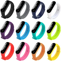 12pcs colorful strap for xiaomi mi band 3 4 sport watch silicone wrist strap 3 4 bracelet miband 4 3 solid strap smart bracelet