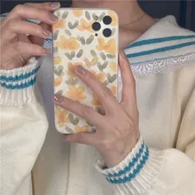 Art Retro Oil Painting Tulip Flower Phone Case For iPhone 12 11 Pro Max Xr X Xs Max 7 8 Puls SE 2020 Case Soft Silicone Cover