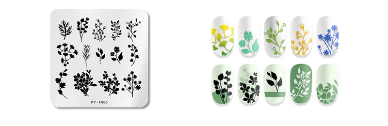 PY-F006 12*6cm Rectangle Nail Stamping Template Halloween Style pumpkin Spider Web Flower Patterns DIY Nail Designs Manicure Stamp Plate - Цвет: PY-F006