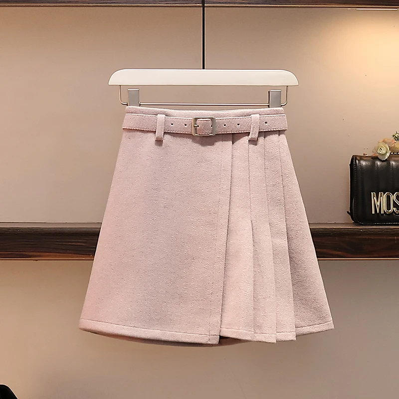 

Big Yards Couture Skirt Sweater Two Pcs Clothing Set Pink Pullover Sweaters Good Quality Not Belt Size L-4XL Student Girl