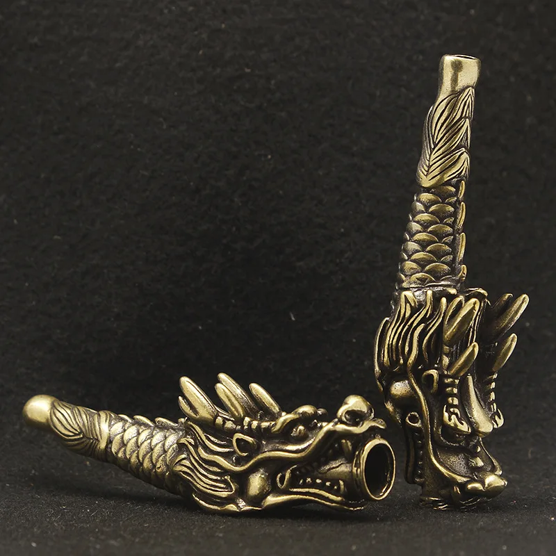 

Big mouth faucet artillery ware copper shell brass faucet cigarette holder Chinese antique auspicious dragon men's creative gift