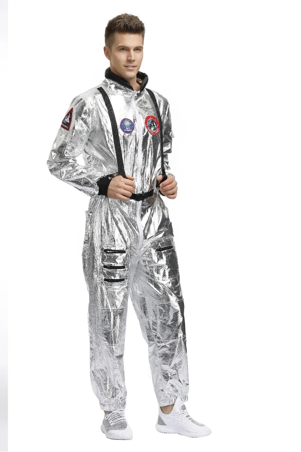 Men Astronaut Alien Spaceman Cosplay Halloween Costumes Carnival Party Adult Women Pilots Outfits Group Couple Matching Clothes
