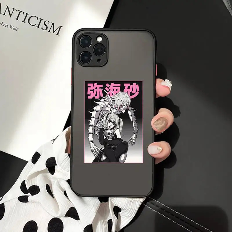 

rem and misa death note Phone Case For iphone 12 11 7 8 plus mini x xs xr pro max matte transparent cover