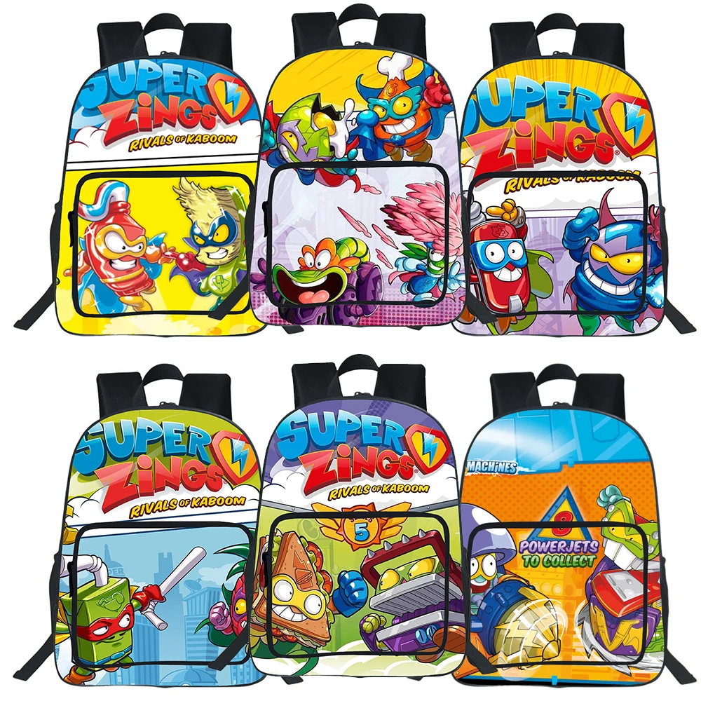 

Game Super Zings Backpack Teens Daily Backpack Men Travel Bag Casual Cartoon Double-layer Bookbag Students Backpack Children Bag