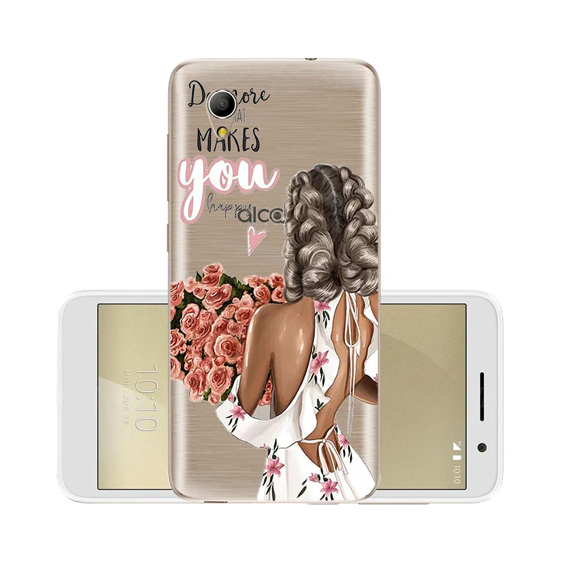 For Alcatel 1 5033D 5033 Cover Alcatel1 5.0inch Case Super Mama Girl Baby Painted 1X Transparent Silicone Shell |
