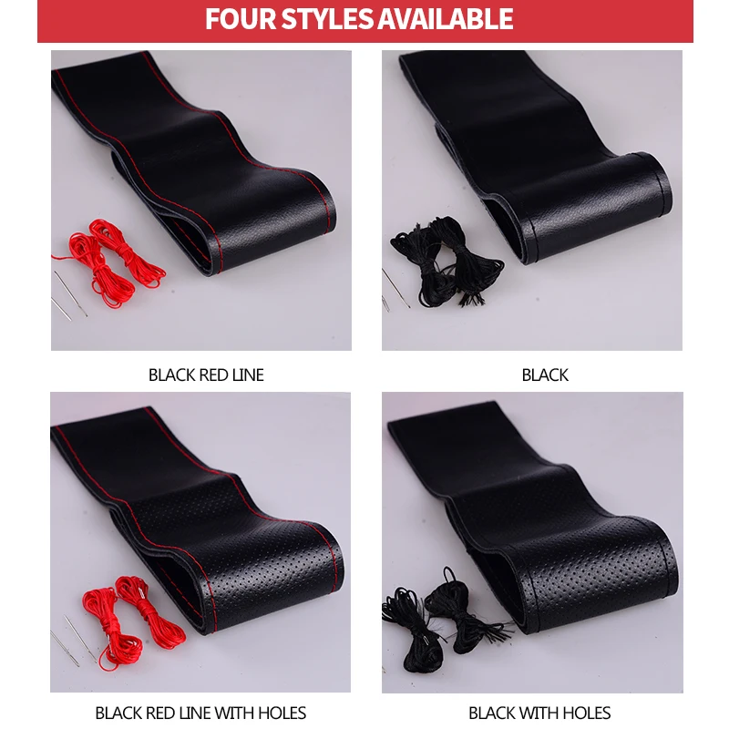 Ручная швейная крышка рулевого колеса искусственная кожа оплетка с резьба иглы