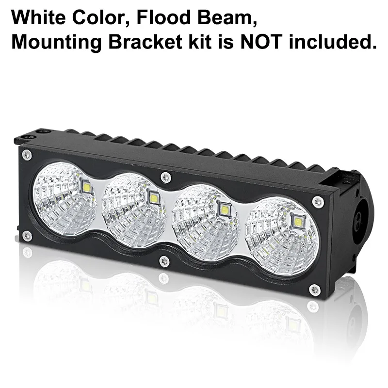 1 white flood beam 7,5 дюймов 40 Вт модульный светодиодный светильник Однорядный светодиодный рабочий светильник Янтарный Белый прожектор комбинированный луч 4300K 6500K ремонт автомобиля - Цвет: 1 white flood beam