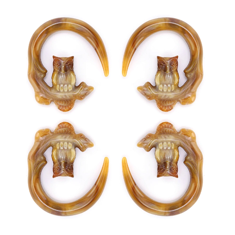 Ушной пирсинг Oreja 1 пара акриловые ушные растяжки в форме совы заглушки и туннели