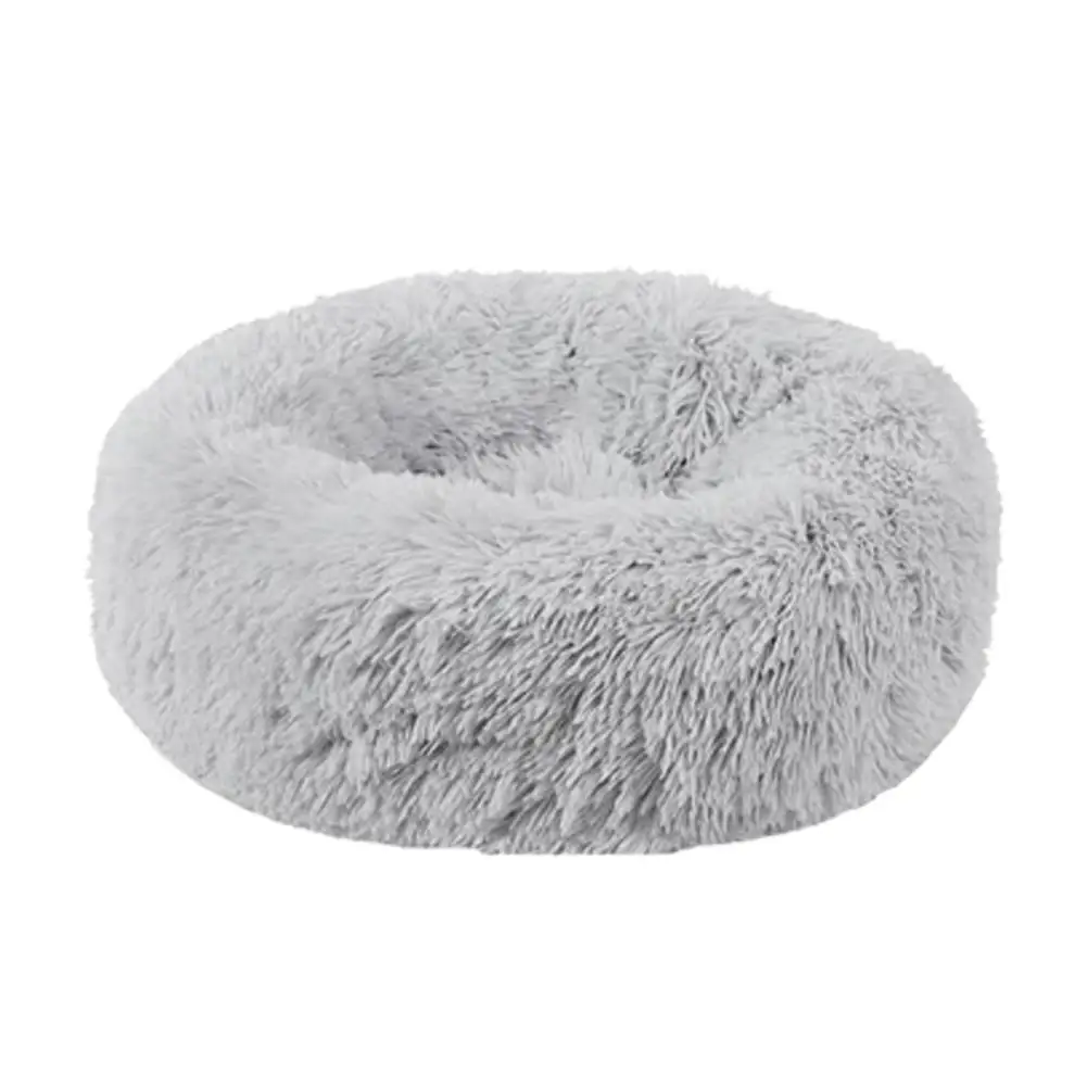 Light Grey Круглый плюшевый домик для кошек мягкий длинный плюшевый коврик для кошки питомник зимнее теплое тканевое гнездо для собаки кошки щенка спальное одеяло - Цвет: Light Grey