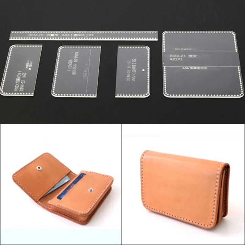 Сделай Сам ручной работы Кожа ремесло Акриловый Бизнес держатель для карт Шаблон