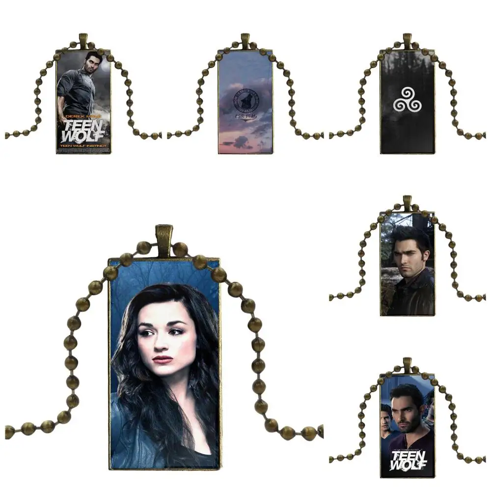 Ожерелье с бронзовым покрытием стеклянное колье кабошоном Длинная подвеска