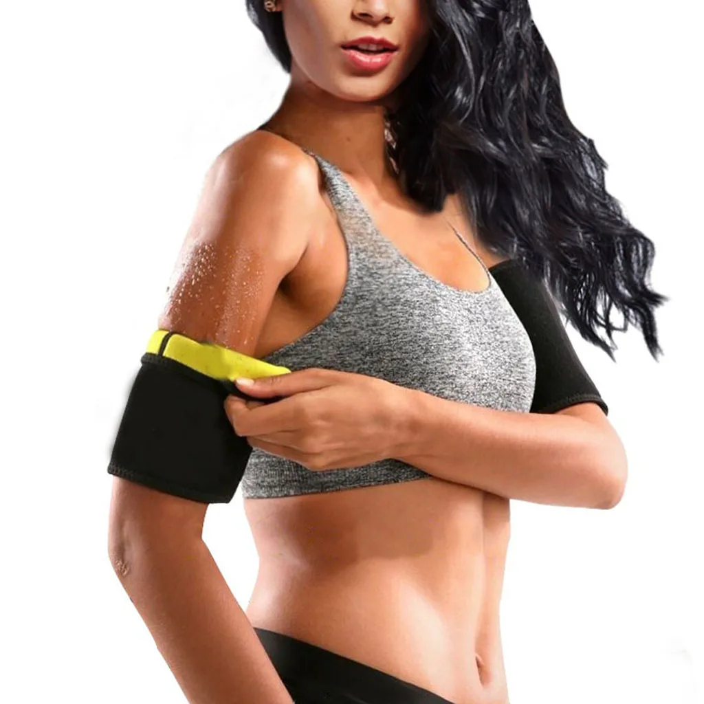 1 пара Для женщин впитывает пот сауна Белт Arm триммер корсет горелка черного