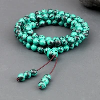 classic vintage black and blue beads bracelets necklace for women mens natural stone 108 mala prayer beads bracelets jewelry