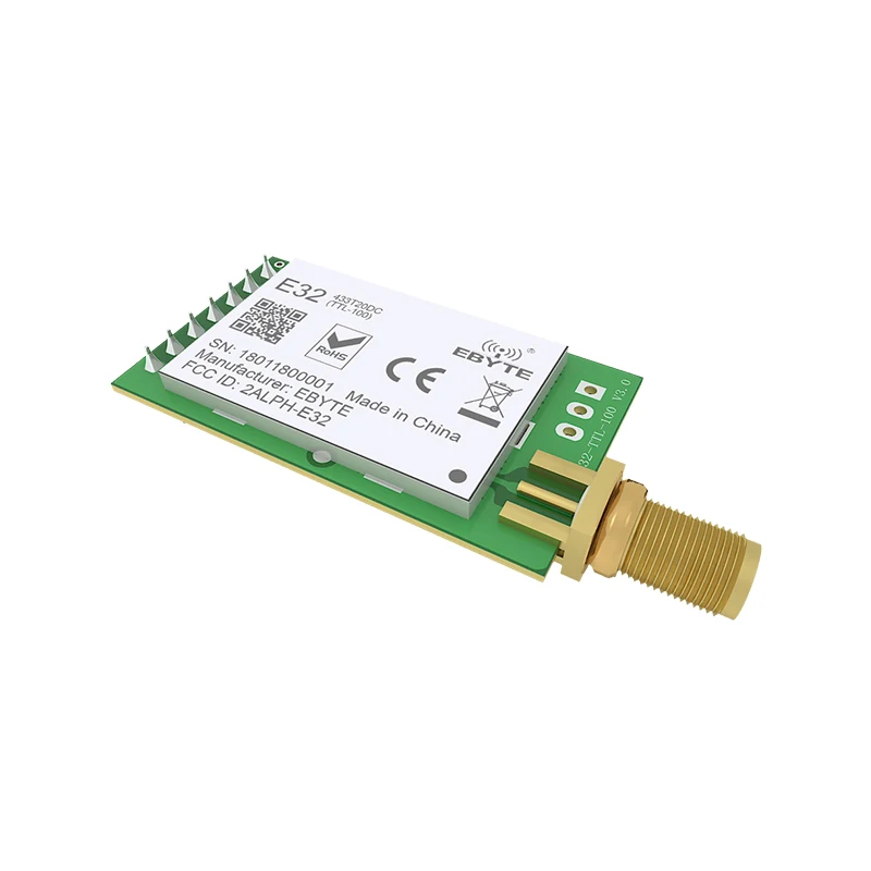 

Wireless rf SX1278 433MHz LoRa Module E32-433T20DC 100mW DIP UART Wireless TX RX Module SX1278 CDSENET
