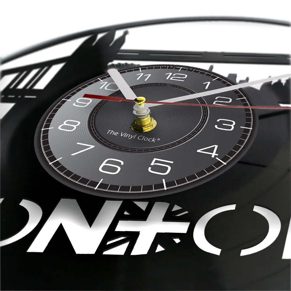 Часы с изображением Биг-Бен в Лондоне Англии виниловой пластинки настенные часы