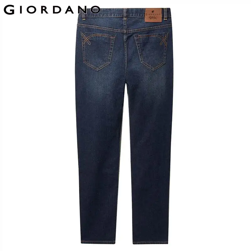 Giordano Men Denim Jeans Men Cotton Polyester Quality Blended Fabric Denim Jeans Men Stretchy Zip Closure Mid Rise Jeans Hombre