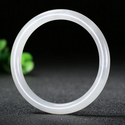 

Send Certificate Natural Xinjiang Hetian White Jade 54mm-64mm Thin Bracelet Elegant Princess Bracelet Send Mom to Girlfriend