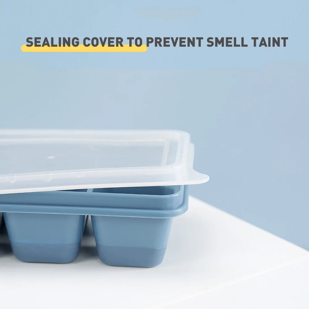 

Soft Bottom Ice Cube Mold(Set Of 3) 6-Ice Tray With Leak-proof Lid For Whiskey, Smoothie, Shakes