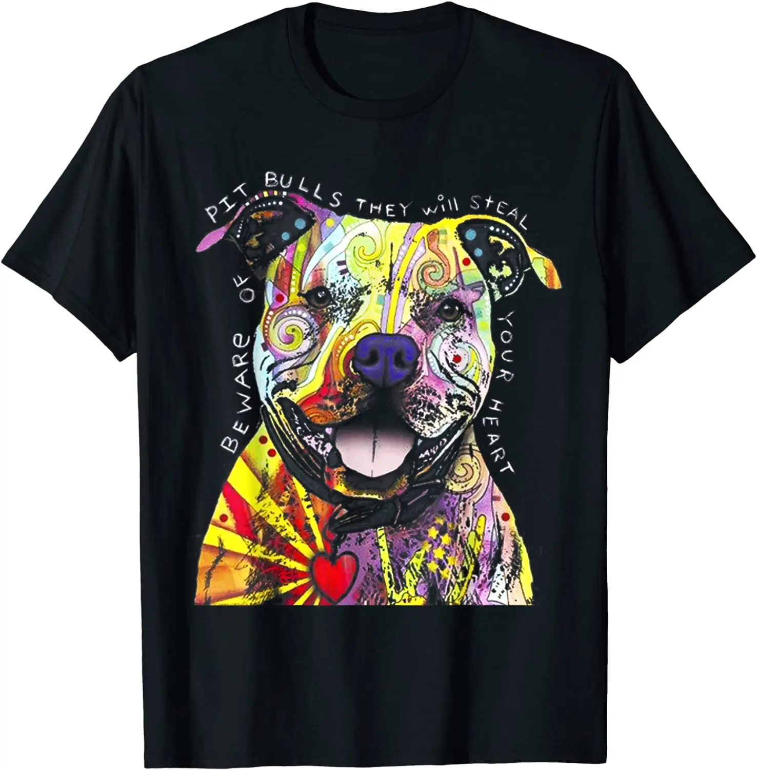 

Colorful Pit-bull Terrier Dog Love-r Dad Mom, Boy Girl Funny T-Shirt Casual for Men Cotton T Shirt comfortable New Design