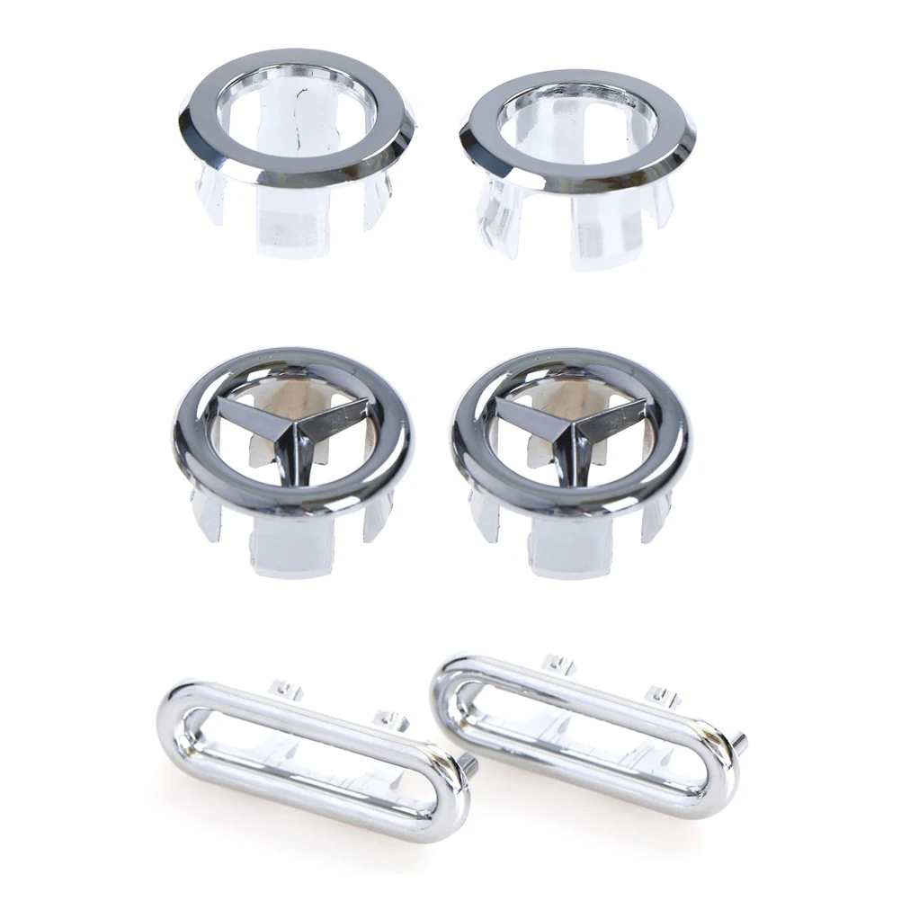 

2pcs/lot Bathroom Basin Sink Overflow Ring Six-foot Round Insert Chrome Hole Cover Cap