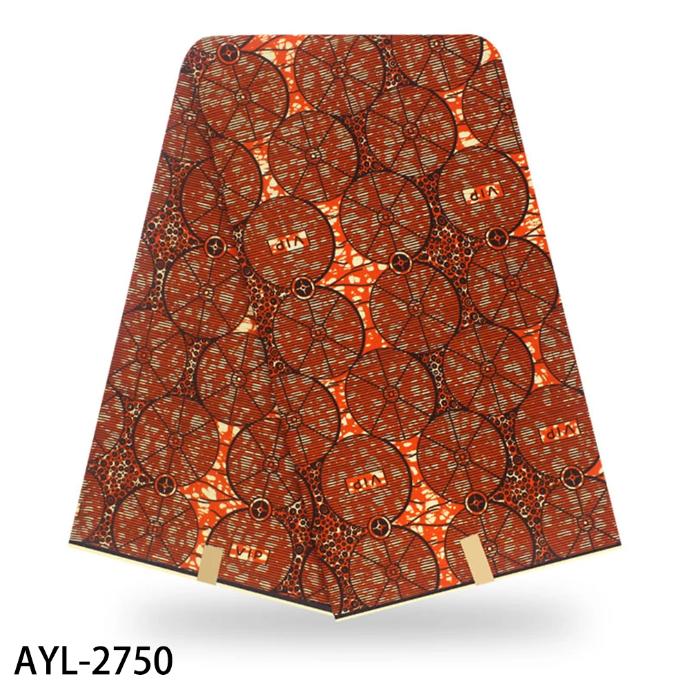 AYL-2750 Африканская ткань, хлопок, Анкара, ткань, высокое качество, нигерийский воск, принты, ткань, настоящий голландский воск, 6 ярдов, BHL - Цвет: AYL-2750