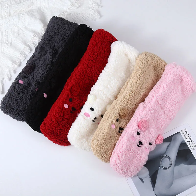 

Новинка зимы 2021, толстые теплые напольные носки, женские удобные флисовые фотообои для женщин, милая фотография с нескользящим ковриком