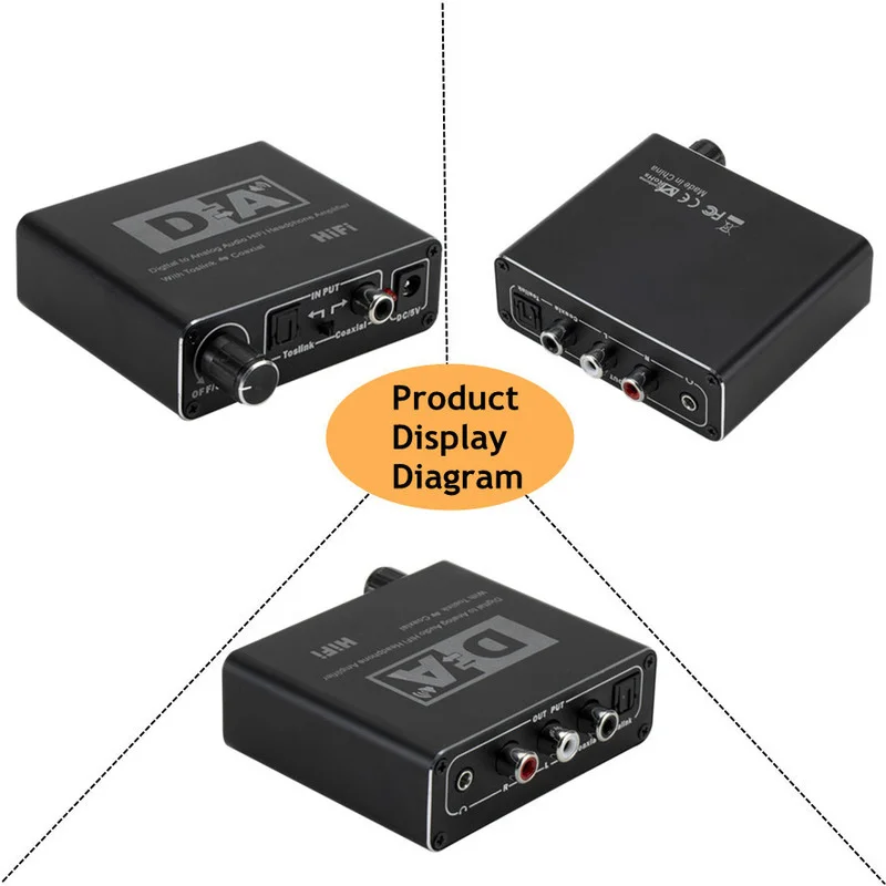 HIFI DAC Amp Digital To Analog Audio Converter Decoder 3.5mm AUX RCA Amplifier Adapter Toslink Optical Coaxial Output 24bit | Электроника