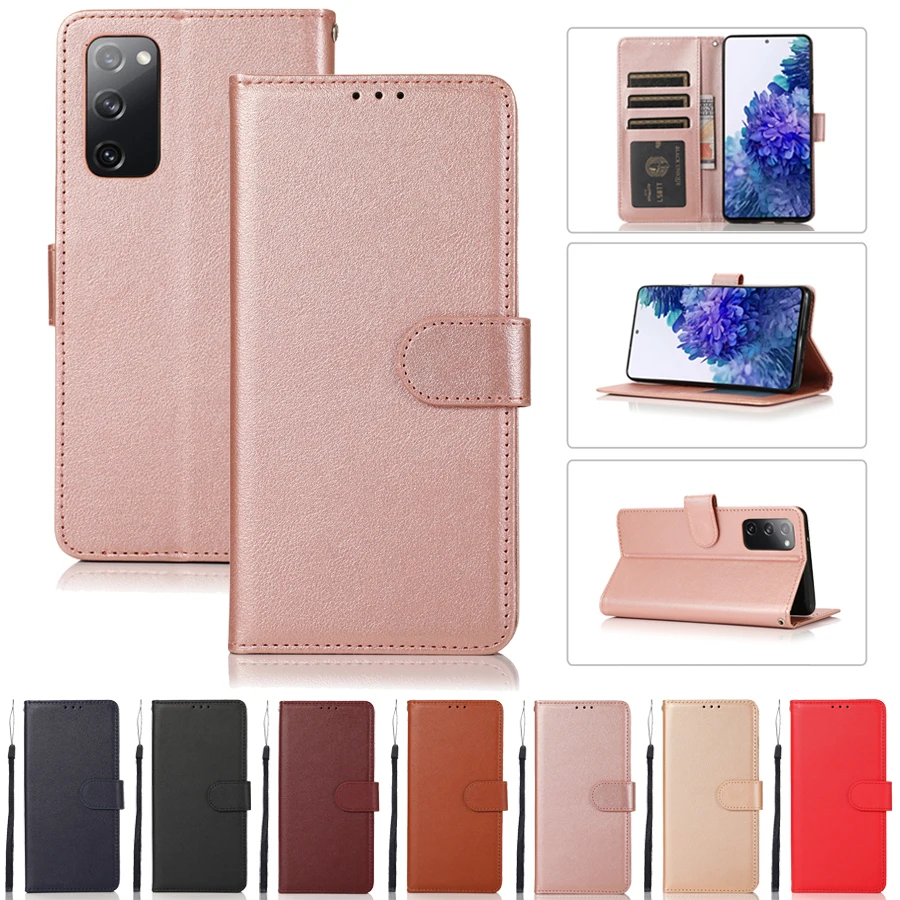 Кожаный чехол бумажник с откидной крышкой для Samsung Galaxy A02S A11 A12 A21S A31 A32 A41 A50 A51 A52 A70 A71