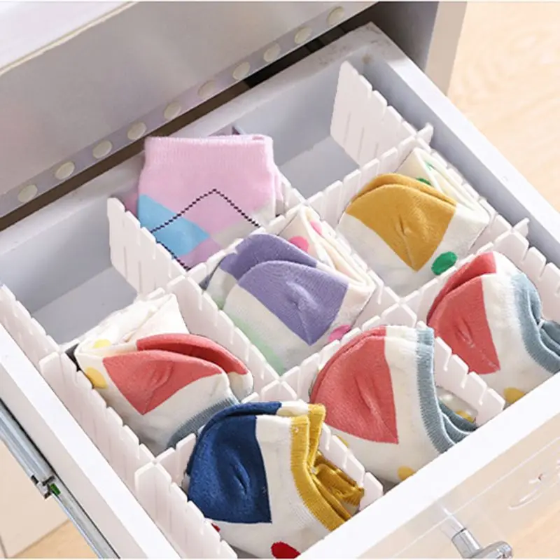 

8pcs Drawer Divider Adjustable Plastic Free Combination Partition Storage Shelves Organizer Underwear Socks Makeup Clapboard