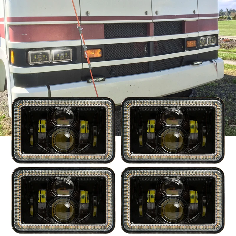4 шт. прямоугольные светодиодные фары для Ford Buick Volkswagen 4x6 H4651 H4652 H4656 H4666 H6545 |