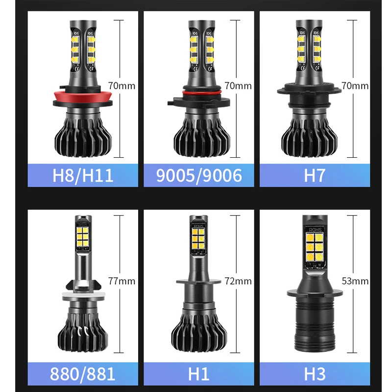Автомобильный светодиодный противотуманный светильник DRL H11 H8 H3 H7 H1 HB4 9005 9006 H27 880 881