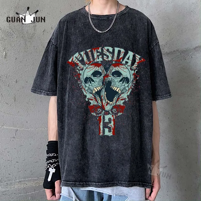 

Мужская хлопковая футболка, в стиле хип-хоп, свободная футболка Y2k, с коротким рукавом, уличный сверхразмерный, 2021