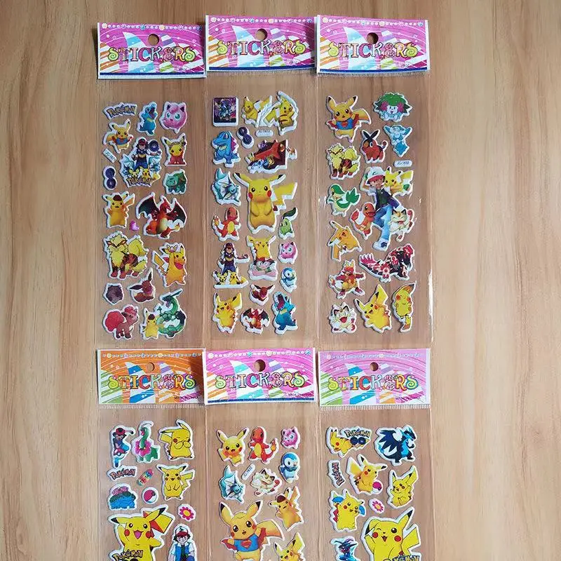 6 различных листов милые 3D наклейки в виде пузырьков аниме дети младенец